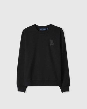 Sweat a Capuche Psycho Bunny Houston French Terry Crewneck Noir Enfant | YJP-14908931